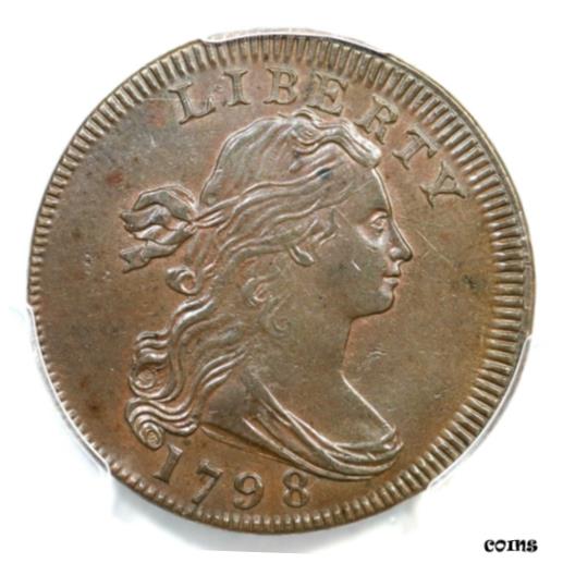 【極美品/品質保証書付】 1798 S-155 R-3 PCGS MS 63 BN CC#3 Rev of 96 Draped Bust Large Cent Coin 1c