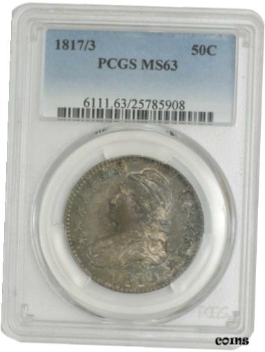 【極美品/品質保証書付】 アンティークコイン 硬貨 1817/3 Capped Bust Half 50c MS63 PCGS 942869-12 [送料無料] #oot-wr-010711-1324