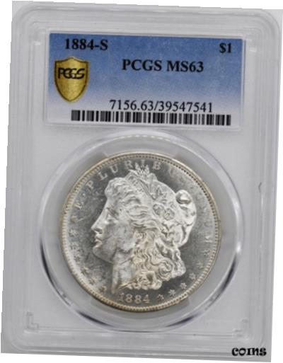 【極美品/品質保証書付】 アンティークコイン 硬貨 1884-S MORGAN S$1 PCGS MS 63 [送料無料] #oot-wr-010711-156