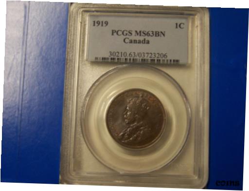 ڶ/ʼݾڽա ƥ    [̵] 1919 Canada 1C Large Cent PCGS MS63BN **NICE COIN** # KM 21