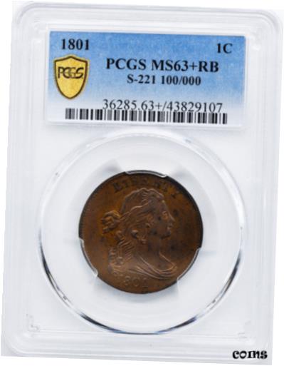 ڶ/ʼݾڽա ƥ Ų 1801 DRAPED BUST 1C PCGS MS 63+ RB [̵] #oot-wr-010711-1978