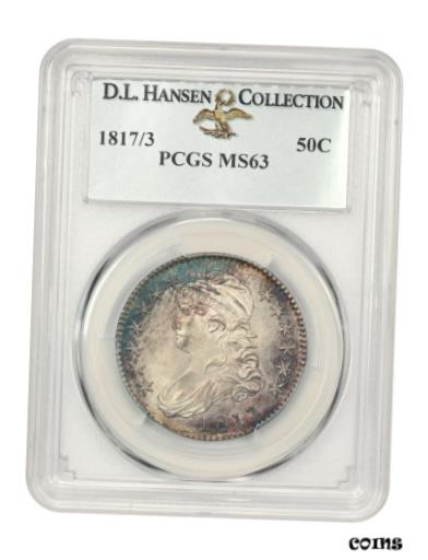 【極美品/品質保証書付】 アンティークコイン 硬貨 1817/3 50c PCGS MS63 ex: D.L. Hansen - Bust Half Dollar - Popular Overdate [送料無料] #oot-wr-010711-866