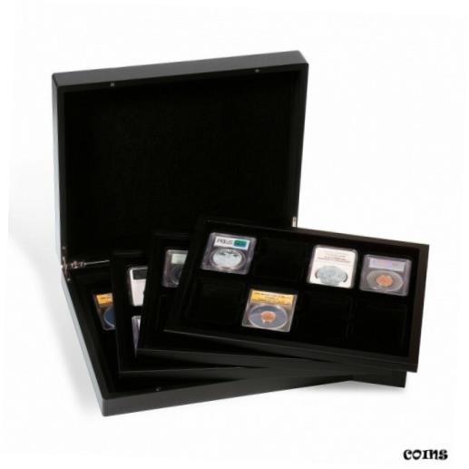 ڶ/ʼݾڽա ƥ    [̵] Lighthouse VOLTERRA QUATRO DeLuxe Presentation PCGS/NGC Coin Case 32 Slabs Black