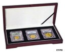 楽天金銀プラチナ　ワールドリソース【極美品/品質保証書付】 アンティークコイン コイン 金貨 銀貨 [送料無料] 3 Certified Coin Slab Box Mahogany Wood Style PCGS NCG IGC Display Case Best NEW