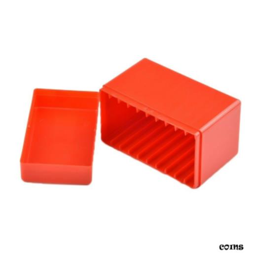 【極美品/品質保証書付】 アンティークコイン コイン 金貨 銀貨 送料無料 10 Red Capacity Holders Slab Storage Boxes Case Plastic Coin Slabs For PCGS-NGC