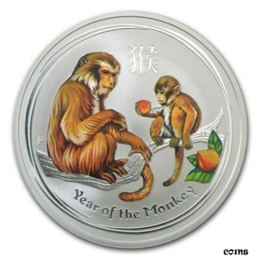 ڶ/ʼݾڽա ƥ    [̵] Perth Mint Australia Lunar Series II Coloured Monkey 2016 1 oz .999 Silver Coin