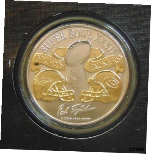 【極美品/品質保証書付】 アンティークコイン コイン 金貨 銀貨 [送料無料] SUPER BOWL XXXll 32 1997 BRONCOS VS PACKERS BALFOUR COIN 999 SILVER ROUND 1/7500