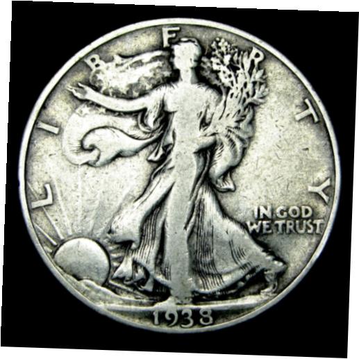  アンティークコイン コイン 金貨 銀貨  1938-D Walking Liberty Half Silver ---- Nice Coin ---- #I999