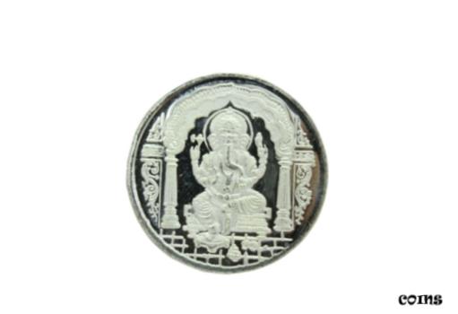  アンティークコイン コイン 金貨 銀貨  Religious 999 fine 10 gram silver coin India God Lord Ganesha Om with box Gift