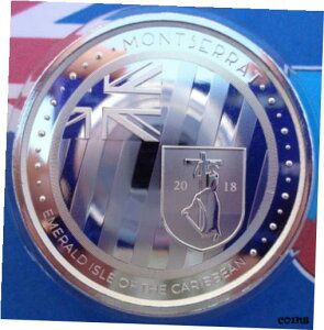 2018 モントセラト カリブ海のエメラルド島 $2 シルバー BU コイン .999 純銀2018 Montserrat EMERALD ISLE OF THE CARIBBEAN $2 silver BU coin .999 fine silver
