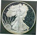 黒の星空の背景色付き 2001 $1 イーグル USA 1 オンス 999 シルバー地金コインBlack Starry Background Colorized 2001 $1 Eagle USA 1 oz 999 Silver Bullion Coin