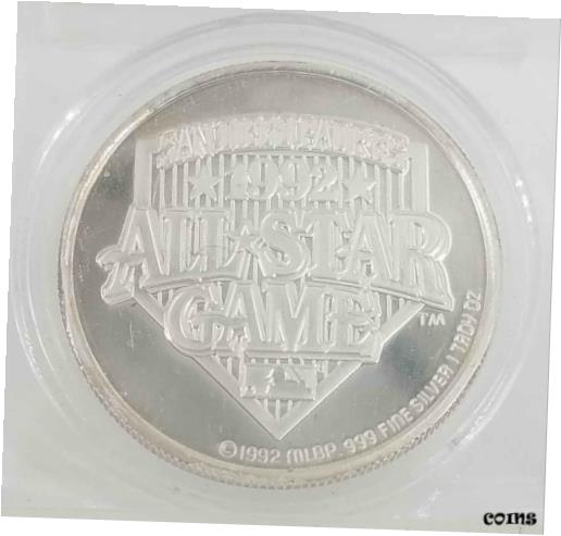 【極美品/品質保証書付】 アンティークコイン コイン 金貨 銀貨 [送料無料] MLB1992 All Star Game | .999 Silver 1 oz Coin | San Diego Proof Medallion