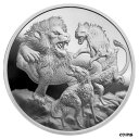 【極美品/品質保証書付】 アンティークコイン コイン 金貨 銀貨 送料無料 Lion and Hyena Silver Coin Apex Predators (1st) 2022-Niue - 1 Oz ST-