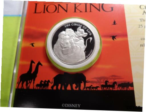 【極美品/品質保証書付】 アンティークコイン コイン 金貨 銀貨 [送料無料] LION KING DISNEY MUFASA SIMBA 1994 MOVIE RARE 999 SILVER COIN COA SHARP CASE #E