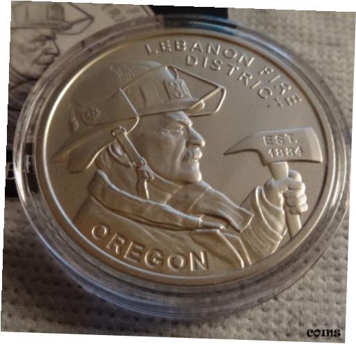【極美品/品質保証書付】 アンティークコイン コイン 金貨 銀貨 [送料無料] 2016 Lebanon Oregon Fire District 1oz 999 Silver Gary Marks Wastweet Medal Coin