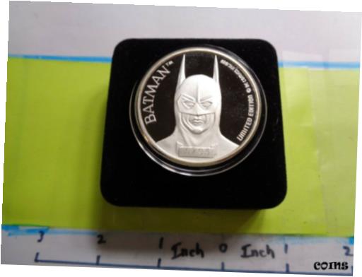 yɔi/iۏ؏tz AeB[NRC RC   [] BATMAN MICHAEL KEATON 50TH ANNIVERSARY 1989 DC COMICS 999 SILVER COIN CASE #B