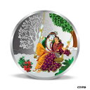 刻印入りラダ・クリシュナ・オン・ザ・スイング 999 純銀コイン 10GMHallmarked Radha Krishna on The Swing 999 Pure Silver Coin 10GM(3)