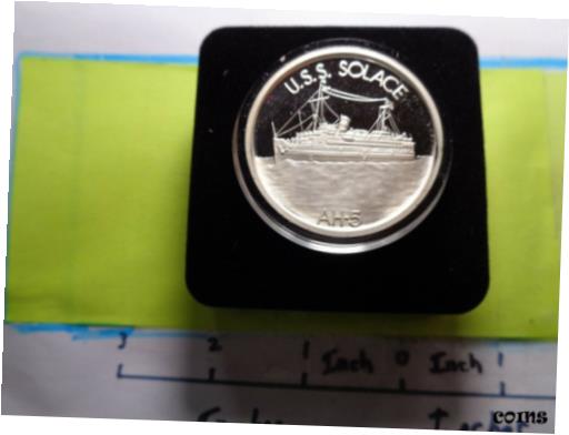 ڶ/ʼݾڽա ƥ    [̵] U.S.S. SOLACE AH-5 WWII SHIP ARIZONA MUSEUM PEARL HARBOR 999 SILVER COIN RARE