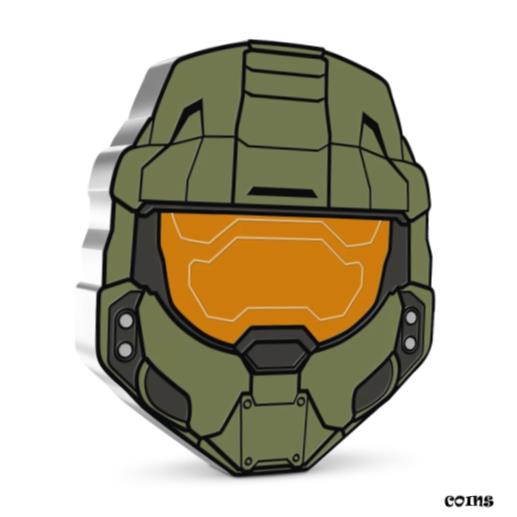 【極美品/品質保証書付】 アンティークコイン コイン 金貨 銀貨 [送料無料] Halo Master Chief Helmet 1oz Silver Coin