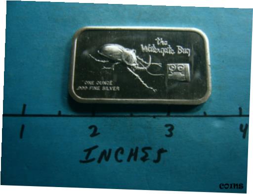 【極美品/品質保証書付】 アンティークコイン コイン 金貨 銀貨 [送料無料] NIXON WATERGATE SCANDAL WATERGATE BUG 1973 VINTAGE 999 SILVER BAR COIN RARE