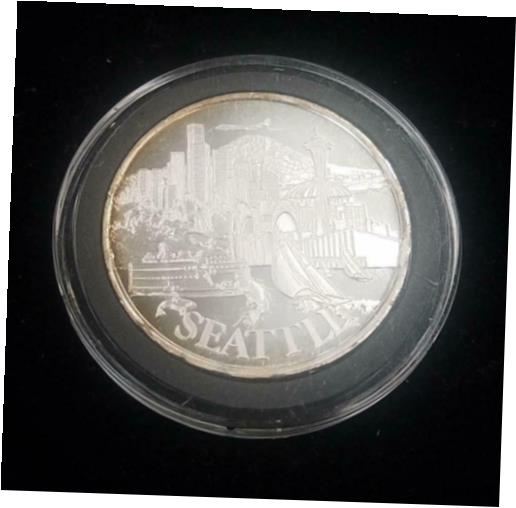 【極美品/品質保証書付】 アンティークコイン コイン 金貨 銀貨 送料無料 1986 SEATTLE .999 Silver 1 oz Boeing Fabrication Division