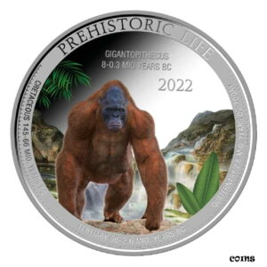 コンゴ 20 フラン 2022 ギガントピテクス (7th) カラー 1オンス 999 シルバー ST-Congo 20 Francs 2022 Gigantopithecus (7th) Colored 1oz 999 Silver ST-