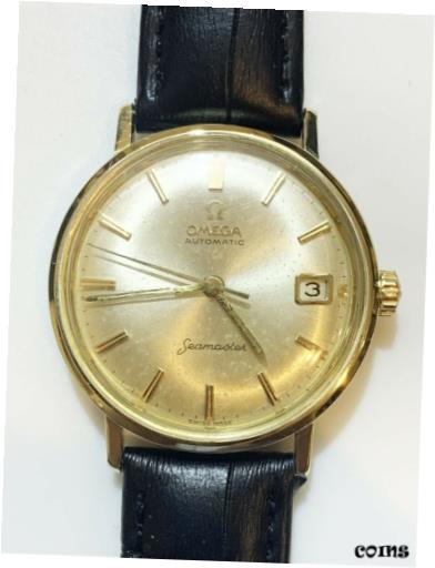 【極美品/品質保証書付】 アンティークコイン 硬貨 OMEGA Seamaster Automatic Date Leather Belt Men's Wrist Watch [送料無料] #oof-wr-010846-230