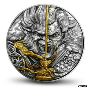 【極美品/品質保証書付】 アンティークコイン コイン 金貨 銀貨 [送料無料] MONKEY KING vs ERLANG SHEN 2 Oz Silver Coin Chinese Gods Mythology 2020 Niue