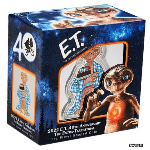 ڶ/ʼݾڽա ƥ    [̵] 2022 Niue ET Extra Terrestrial 40th Anniversary Shaped 1 oz .999 Silver Coin