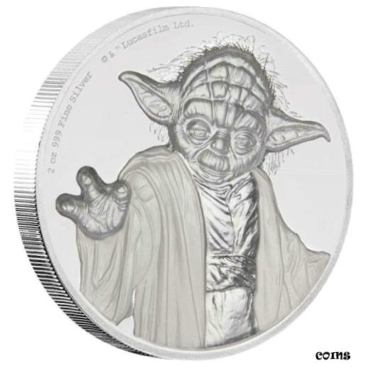 ڶ/ʼݾڽա ƥ    [̵] Niue 2 oz Ultra-High Relief 5$ Silver Coin .999 - Disney Star Wars Yoda