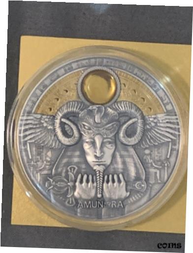 ڶ/ʼݾڽա ƥ    [̵] 2020 3 Oz Silver Niue Amon Divine Faces Of The Sun AMUN RA Antique Finish Coin