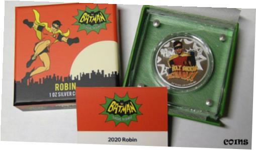 楽天金銀プラチナ　ワールドリソース【極美品/品質保証書付】 アンティークコイン コイン 金貨 銀貨 [送料無料] Batman Classic TV Series Robin 1 oz .999 Silver 2020 Niue Two Dollars Box & COA