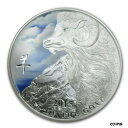 yɔi/iۏ؏tz AeB[NRC RC   [] Niue 2015 Year of Goat Colored Proof 1 Oz Pure Silver Coin Perspex Case Perfect