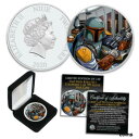 2020 ニウエ 1 TROY OZ SILVER BU スターウォーズ BOBA FETT コイン CLOUD CITY 背景付き2020 Niue 1 TROY OZ SILVER BU Star Wars BOBA FETT Coin with CLOUD CITY Backdrop