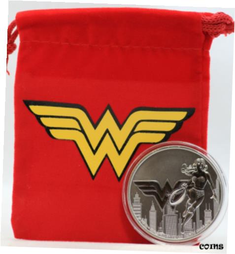 楽天金銀プラチナ　ワールドリソース【極美品/品質保証書付】 アンティークコイン コイン 金貨 銀貨 [送料無料] 2021 Wonder Woman 1 oz Silver Coin Niue $2 Dollars w/ Pouch Bag DC Comics Gem BU