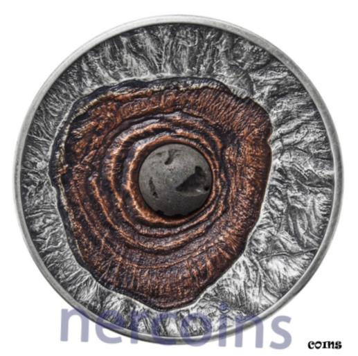 アンティークコイン コイン 金貨 銀貨  Niue 2015 Volcano Vesuvius 2 Oz $2 High Relief Concave Lava Rock Silver Coin