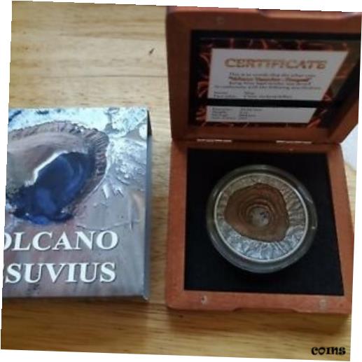 ڶ/ʼݾڽա ƥ    [̵] Niue 2015 Volcano Vesuvius 2 Oz $2 High Relief Concave Lava Rock Silver Coin