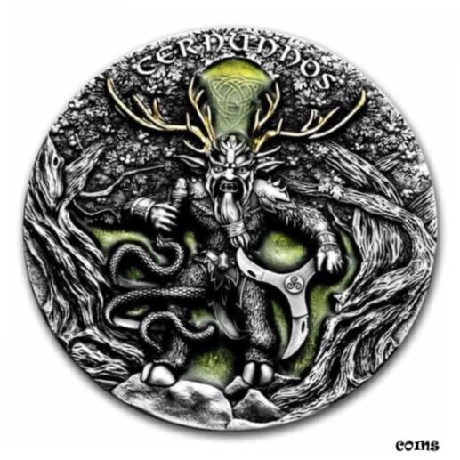 ڶ/ʼݾڽա ƥ    [̵] 2022 Niue Cernunnos Antique Finish 2oz Silver Coin