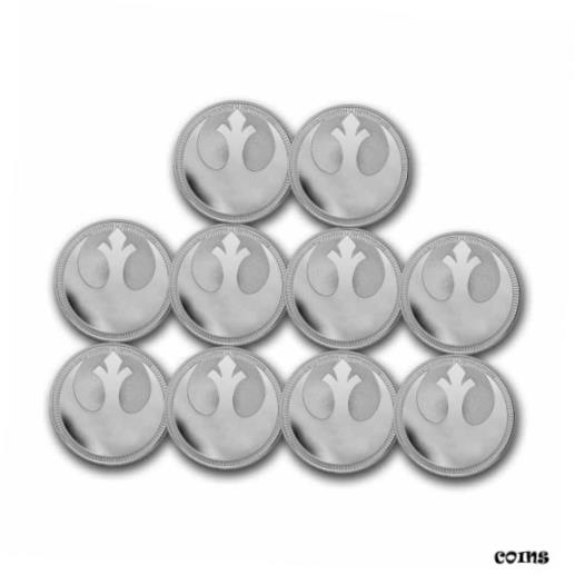 ڶ/ʼݾڽա ƥ    [̵] 2022 Niue 1 oz Silver $2 Star Wars: Rebel Alliance Bullion (Lot of 10 coins)