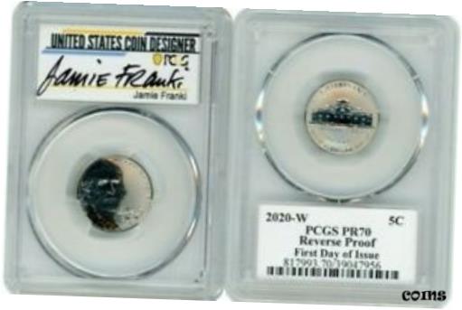 ڶ/ʼݾڽա ƥ    [̵] 2020 W JEFFERSON NICKEL 5C REVERSE PROOF PCGS PR70 FDOI JAIME FRANKI WHITHE