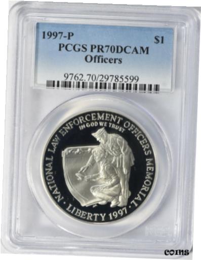 yɔi/iۏ؏tz AeB[NRC RC   [] 1997-P Law Officers PCGS PR70DCAM Proof Commemorative Silver Dollar Coin