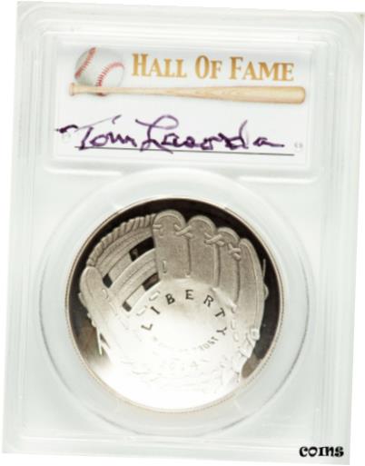 【極美品/品質保証書付】 アンティークコイン コイン 金貨 銀貨 [送料無料] 2014-P Baseball Tom Lasorda Real Autograph PCGS PR70 DCAM Proof Silver Dollar