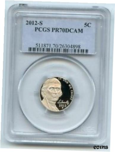 yɔi/iۏ؏tz AeB[NRC RC   [] 2012 S 5C Jefferson Nickel PCGS PR70DCAM