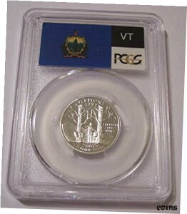 2001 S シルバー バーモント州クォーター プルーフ PR70 DCAM PCGS フラグ ラベル2001 S Silver Vermont State Quarter Proof PR70 DCAM PCGS Flag Label