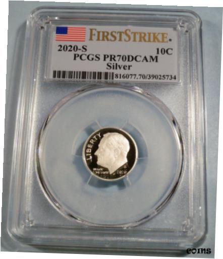 yɔi/iۏ؏tz AeB[NRC RC   [] 2020-S 10c SILVER PCGS PR70DCAM ROOSEVELT DIME .999 FINE PROOF DEEP CAMEO