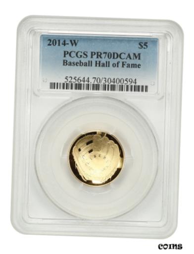 【極美品/品質保証書付】 アンティークコイン 硬貨 2014-W Baseball Hall of Fame $5 PCGS PR 70 DCAM [送料無料] #oot-wr-010886-8416