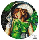 【極美品/品質保証書付】 アンティークコイン 銀貨 YOUNG GIRL IN GREEN Great Micromosaic Passion 3 Oz Silver Coin 20 Palau 2021 送料無料 scf-wr-010887-553