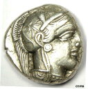 【極美品/品質保証書付】 アンティークコイン コイン 金貨 銀貨 送料無料 Attica Athens Greece Athena Owl AR Silver Tetradrachm Coin 454-404 BC - Good VF