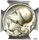 アカルナニア ティレリウム AR ステーター 300 BC ペガサス アテナ コイン - NGC AU - 5/5 表面Acarnania Thyrrheium...