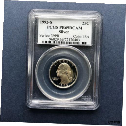  アンティークコイン コイン 金貨 銀貨  1992-S 25C Washington Quarter PCGS PR69DCAM 90% Silver (See my other listings)